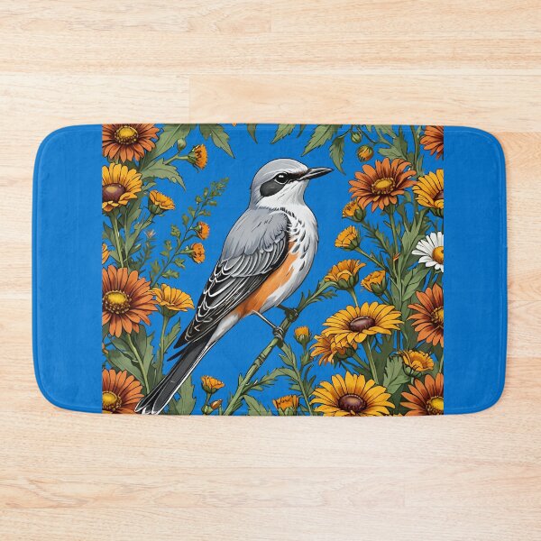 Item preview, Oklahoman Flycatcher Bird Surrounded By Gaillardia pulchella designed and sold by taiche.