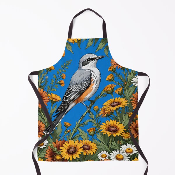 Item preview, Oklahoman Flycatcher Bird Surrounded By Gaillardia pulchella designed and sold by taiche.