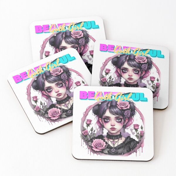 Item preview, Beautiful Dark haired Goth Girl in watercolor paint designed and sold by EmeraldCauldren.