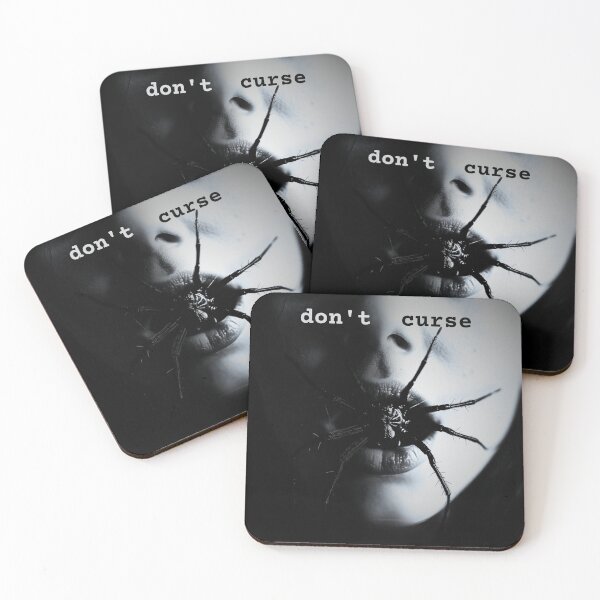 Item preview, Don't curse, black and white spider graphics designed and sold by silent-violin.