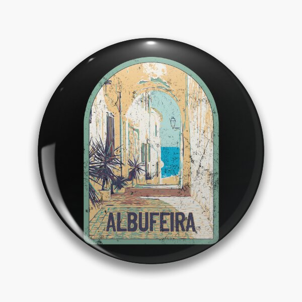 Item preview, Illustration of a Picturesque Street in Albufeira's Old Town, Algarve, Portugal designed and sold by Lemomo-artworks.