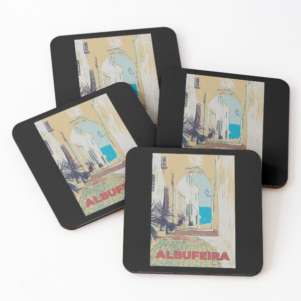 Item preview, Illustration of a Picturesque Street in Albufeira's Old Town, Algarve, Portugal designed and sold by Lemomo-artworks.