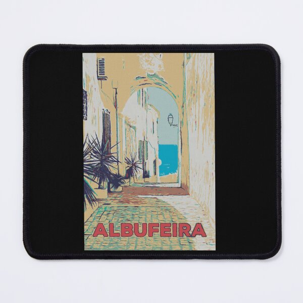 Item preview, Illustration of a Picturesque Street in Albufeira's Old Town, Algarve, Portugal designed and sold by Lemomo-artworks.