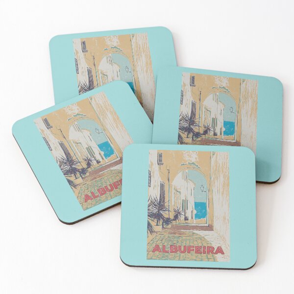 Item preview, Illustration of a Picturesque Street in Albufeira's Old Town, Algarve, Portugal designed and sold by Lemomo-artworks.