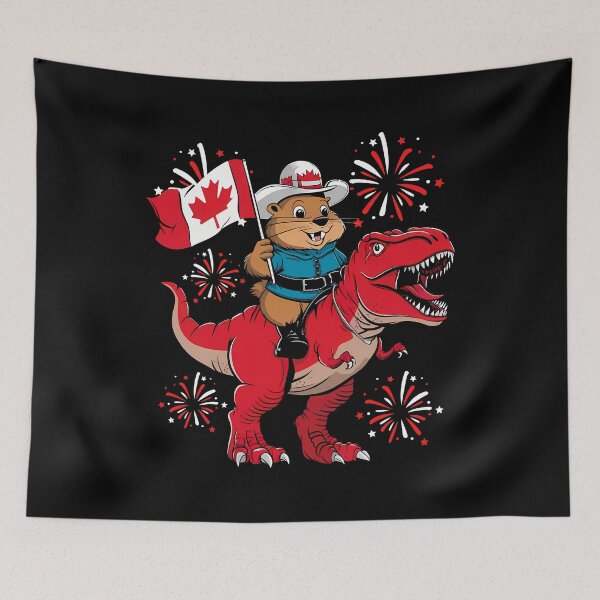 Item preview,  Funny Dino Canadian Groundhog Happy Canada Day Flag Boys Kids designed and sold by JUSTBEELEGANT.