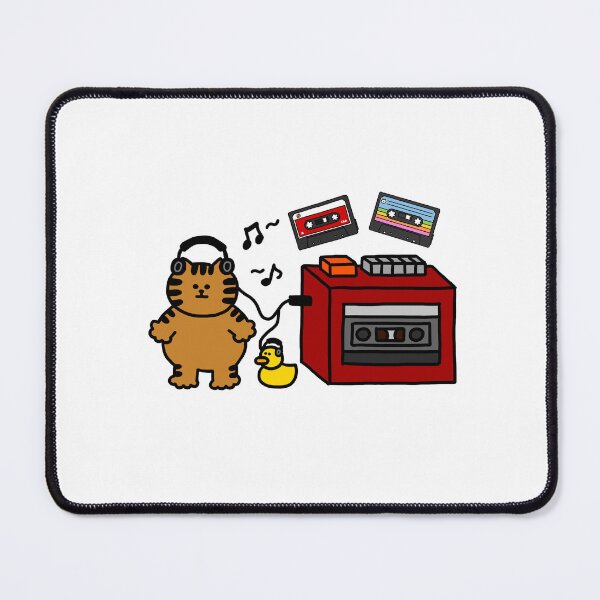 Item preview, a Cat and a Duck listening to music on a cassette player with headphones designed and sold by superbaechoo.