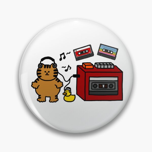 Item preview, a Cat and a Duck listening to music on a cassette player with headphones designed and sold by superbaechoo.