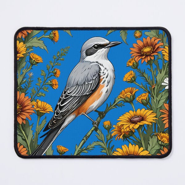 Item preview, Oklahoman Flycatcher Bird Surrounded By Gaillardia pulchella designed and sold by taiche.