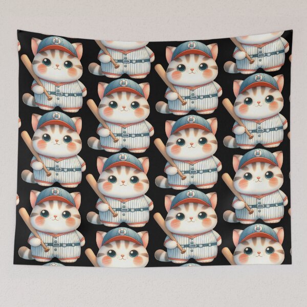 Item preview, Funny animals. Baseball graphics with a cat designed and sold by BanShopDG.