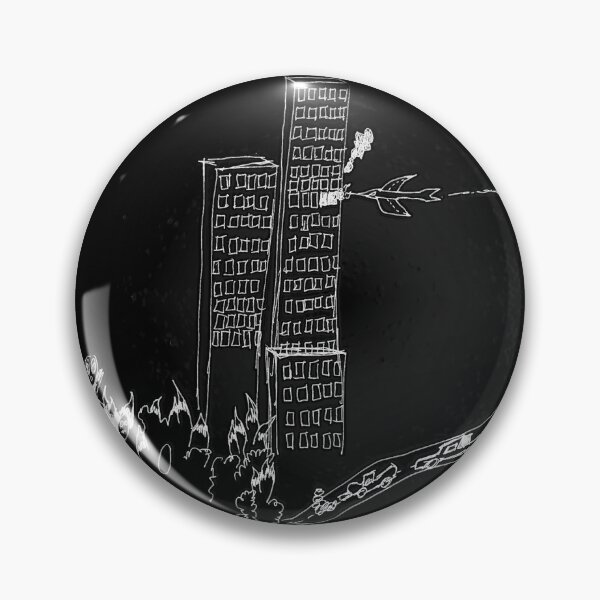 Item preview, Drawing illustration dark plane crash two towers  designed and sold by Carré Comme Orange.