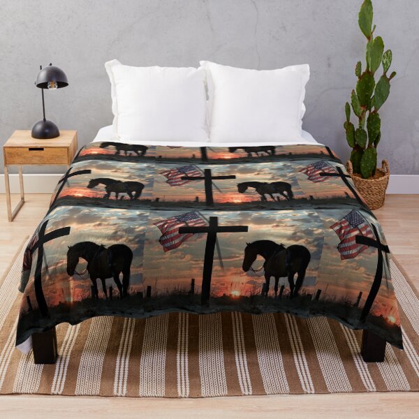 Item preview, Inspirational Christian Decor, Horse Silhouette with American Flag, Sunset Scene Art, Faith Hope Love, Rustic Wall Art, Unique Gift designed and sold by MiracleROLArt.