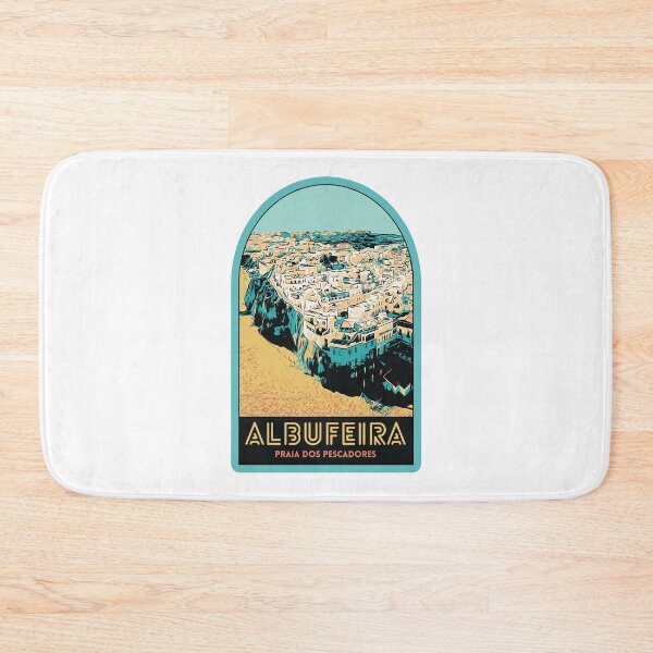 Item preview, Sky View Illustration of Albufeira from the Beach Side, Algarve, Portugal designed and sold by Lemomo-artworks.