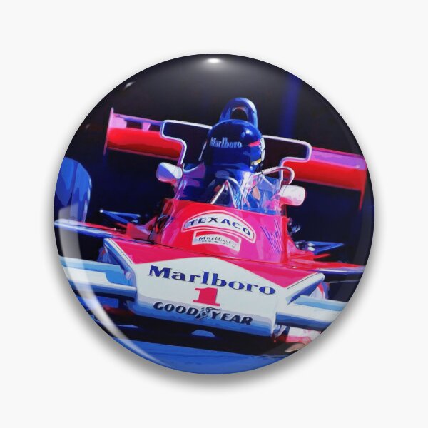Item preview, James Hunt racing his 1977 M23 F1 racecar watercolor designed and sold by Rodissimus1984.