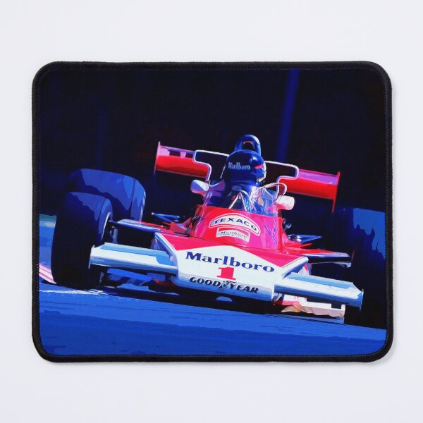 Item preview, James Hunt racing his 1977 M23 F1 racecar watercolor designed and sold by Rodissimus1984.