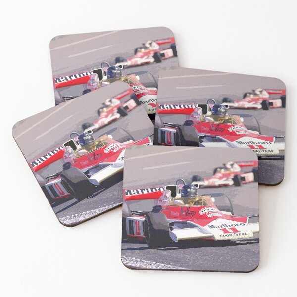 Item preview, James Hunt racing his 1976 M23 F1 racecar during the Spanish Grand Prix designed and sold by Rodissimus1984.