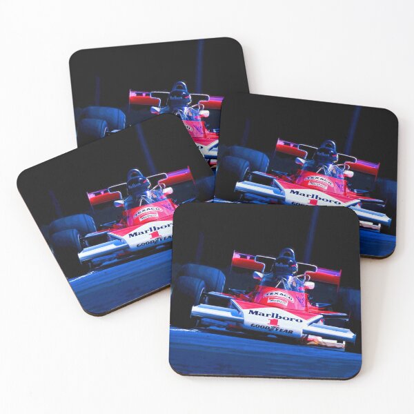 Item preview, James Hunt racing his 1977 M23 F1 racecar abstract designed and sold by Rodissimus1984.