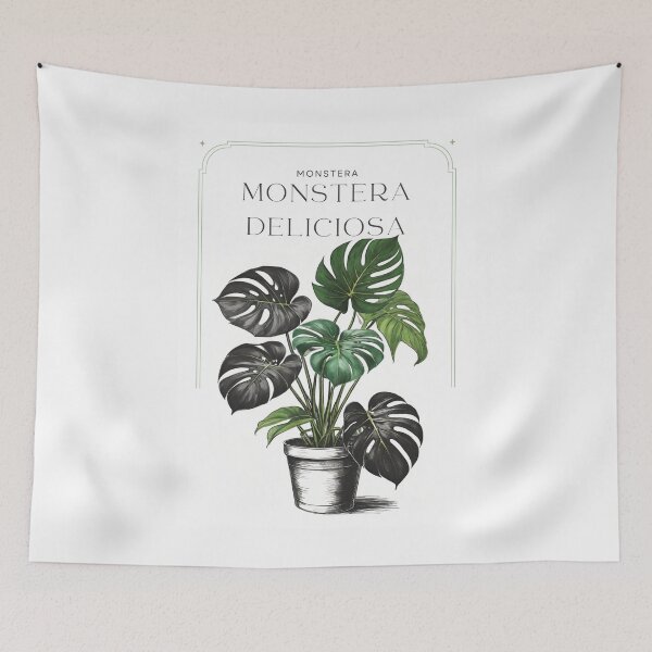 Item preview, Botanical Monstera deliciosa in  pot rustic sketch by CallisC Arts ⭐⭐⭐⭐⭐ designed and sold by CallisC-Arts.