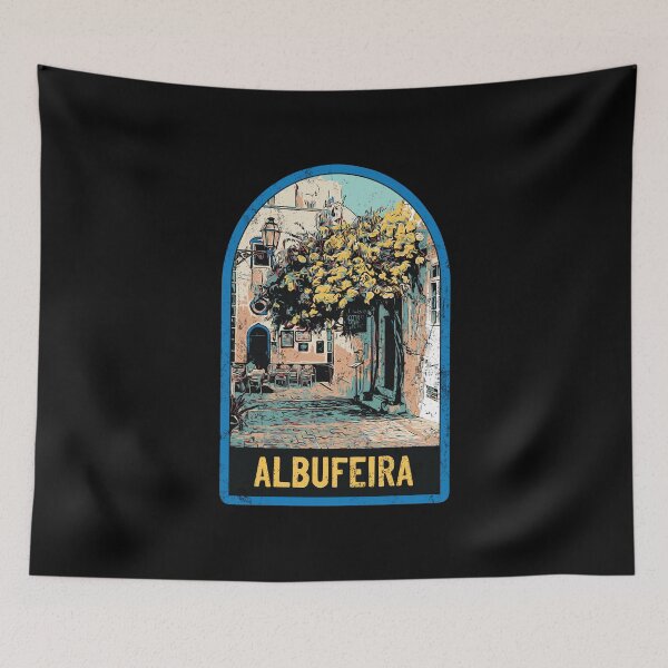 Item preview, Illustration of an Alleyway in Albufeira's Old Town, Algarve, Portugal designed and sold by Lemomo-artworks.