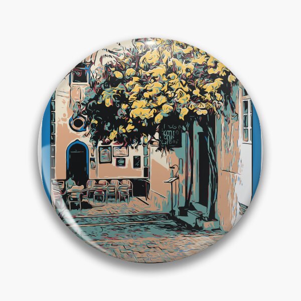 Item preview, Illustration of an Alleyway in Albufeira's Old Town, Algarve, Portugal designed and sold by Lemomo-artworks.