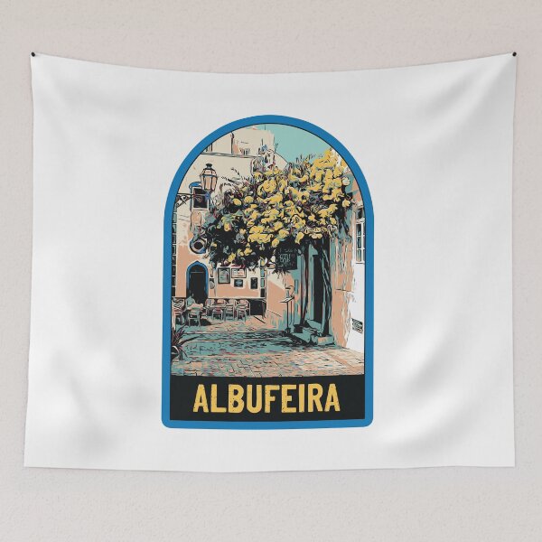 Item preview, Illustration of an Alleyway in Albufeira's Old Town, Algarve, Portugal designed and sold by Lemomo-artworks.