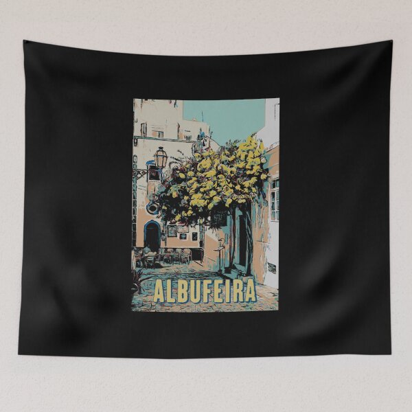 Item preview, Illustration of an Alleyway in Albufeira's Old Town, Algarve, Portugal designed and sold by Lemomo-artworks.