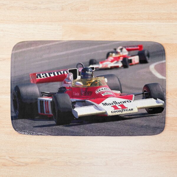 Item preview, James Hunt racing his 1976 M23 F1 racecar during the Spanish Grand Prix abstract designed and sold by Rodissimus1984.