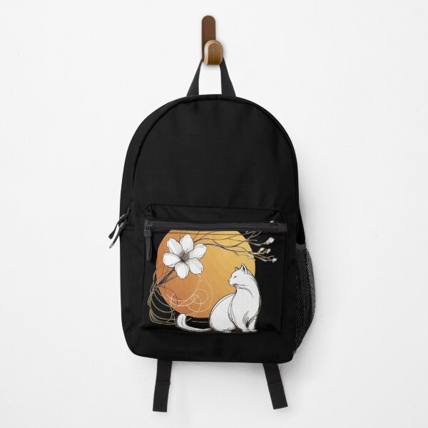 Item preview, Outline White Cat Floral Minimalist designed and sold by TomFrontierArt.