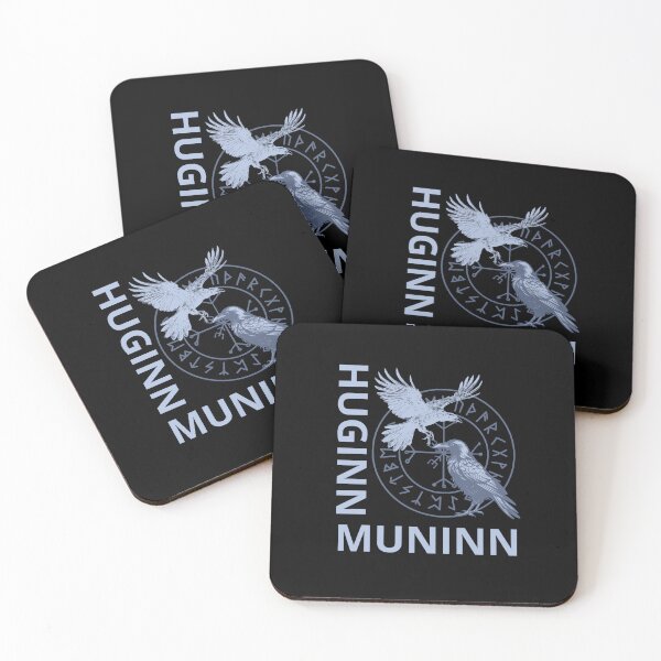 Item preview, Huginn & Muninn Odin's ravens Viking runes vegvisir designed and sold by Lady-Frost.