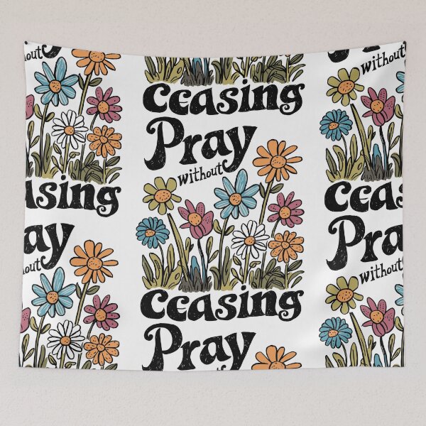 Item preview, Vintage Daisy Hand-drawn - Retro "Pray without Ceasing" Women's Christian Art Design by #HahaHandlesHub designed and sold by HahaHandlesHub.