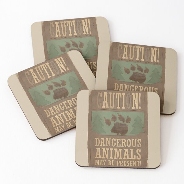 Item preview, Vintage Animal Warning Signs: Dangerous Animals May Be Present designed and sold by Ceemko's Vintage Corner.