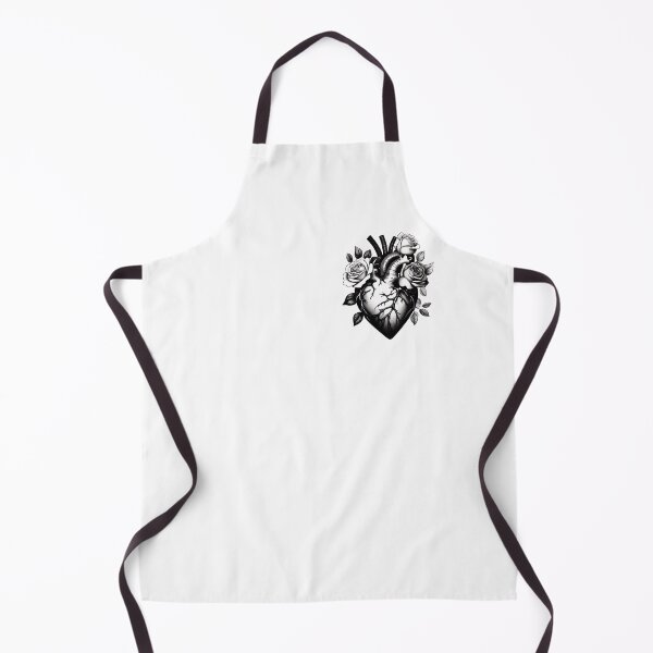 Item preview, Realistic Anatomical Heart with Roses Black and White Timeless Beauty designed and sold by Frostquest.