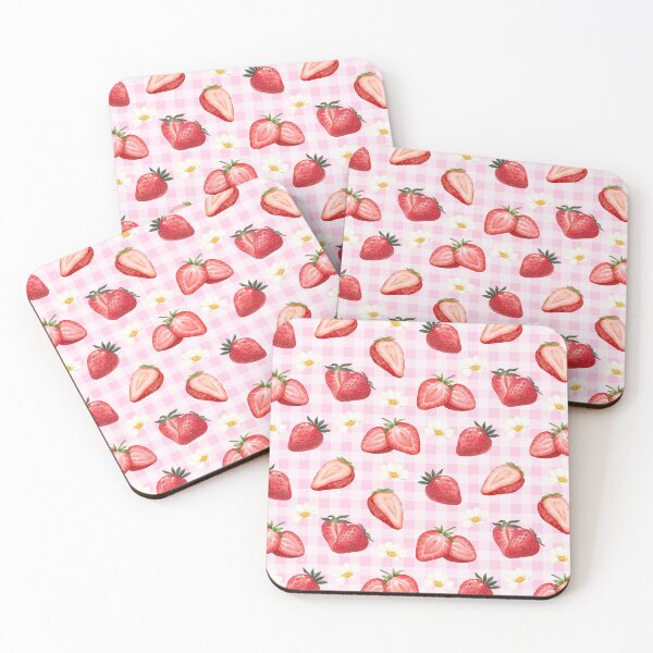 Item preview, Cottagecore Strawberries and Daisies | cottagecore aesthetic, villagecore, farmcore, countrycore, rustic, fruity, summer, orange, strawberries, daisies, gingham designed and sold by StudioWhimsey.