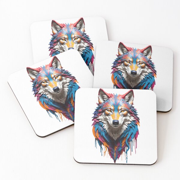 Item preview, Colorful wolf  designed and sold by ShopMaxiDesigns.