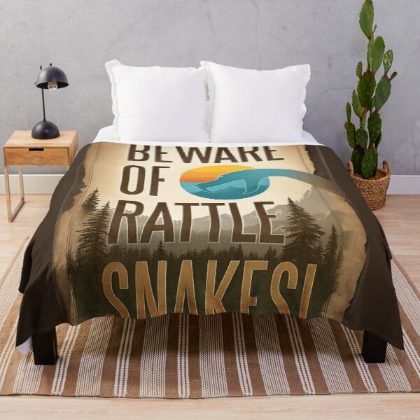 Item preview, Retro Rattlesnake Warning Art: Beware of Rattle Snakes! designed and sold by Ceemko's Vintage Corner.