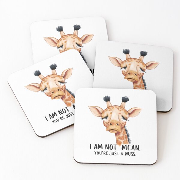Item preview, You're a wuss, funnyfits, funnyfits70, giraffe, humor, funny, silly, sad, awkward, tee, sticker designed and sold by FunnyFits70.