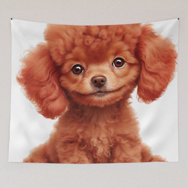Item preview, Adorable Red Toy Poodle Puppy Illustration designed and sold by Sadia  Jannat.