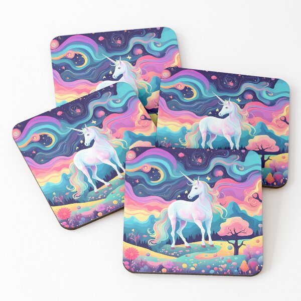 Item preview, Moonlight the Unicorn Dances & Dreams in Celestial Lemurian Meadows designed and sold by Mayastar Designs.