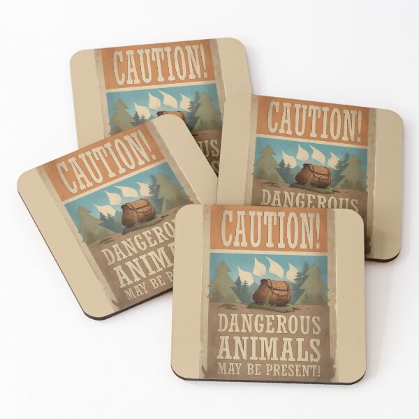 Item preview, Classic Caution Signs: Dangerous Animals May Be Present designed and sold by Ceemko's Vintage Corner.