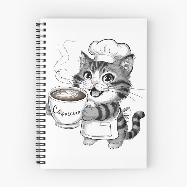 Item preview, Catpuccino cat capuccino drinking coffee morning gift designed and sold by Newhyperion.