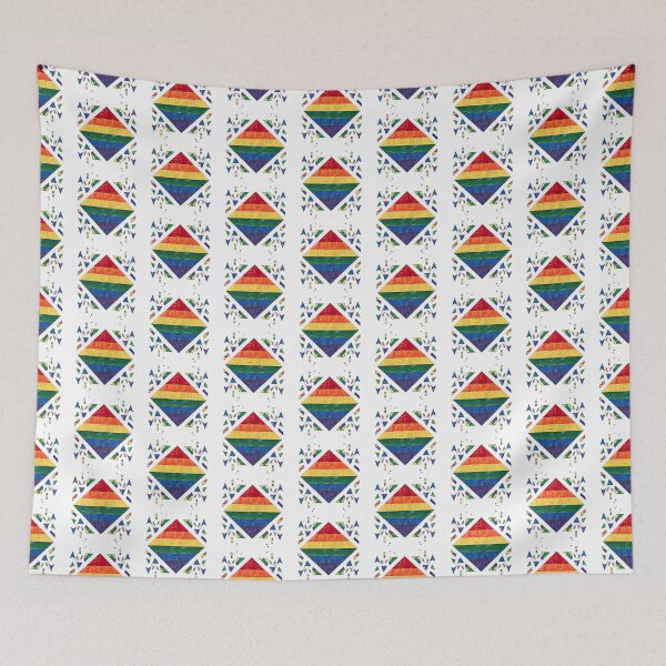 Item preview, Geometric Rainbow Flag designed and sold by BlissfulBlossom.