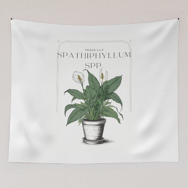 Item preview, Botanical Spathiphyllum Peace Lily in  pot rustic sketch by CallisC Arts ⭐⭐⭐⭐⭐ designed and sold by CallisC-Arts.