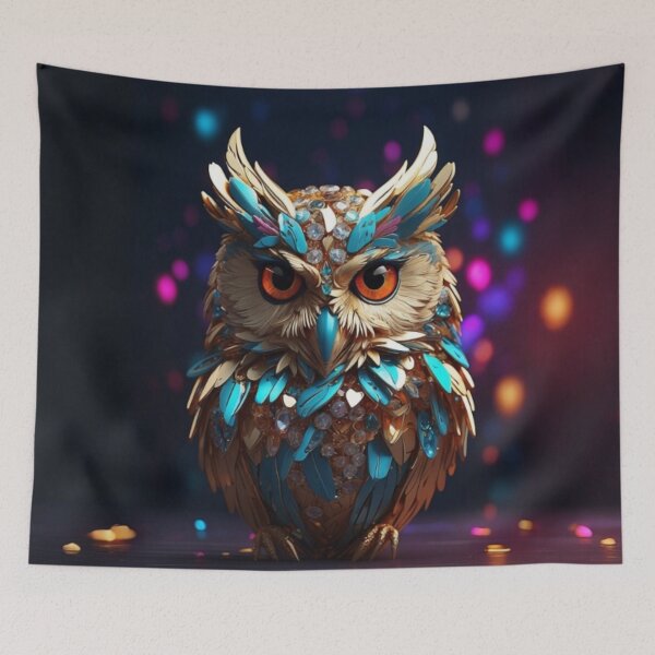 Item preview, "Owl Night Long - Vibrant Owl Artwork by LaLi Designs" designed and sold by LaLi-Designs.