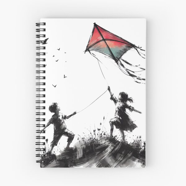 Item preview, Whimsical Kite Chase - Expressive Children’s Silhouette Art designed and sold by MiszungART.