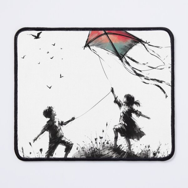 Item preview, Whimsical Kite Chase - Expressive Children’s Silhouette Art designed and sold by MiszungART.