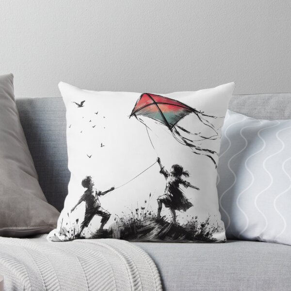 Item preview, Whimsical Kite Chase - Expressive Children’s Silhouette Art designed and sold by MiszungART.