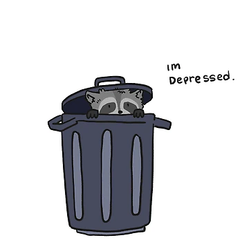 Artwork thumbnail, Im Depressed, Raccoon by Childish by Design