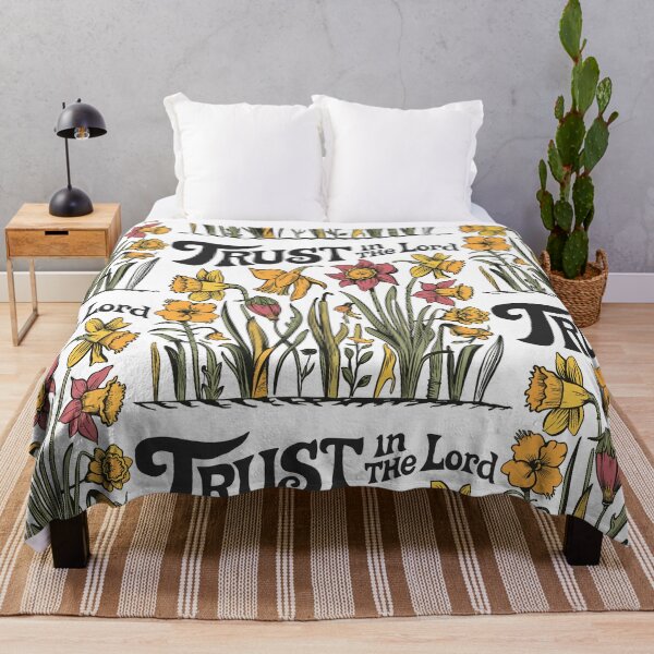 Item preview, Vintage Daffodil Hand-drawn - Retro "Trust in the Lord" Women's Christian Art Design by #HahaHandlesHub designed and sold by HahaHandlesHub.