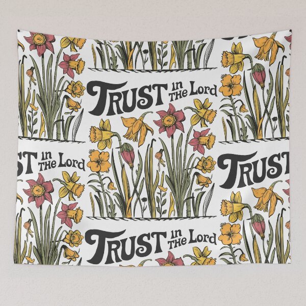 Item preview, Vintage Daffodil Hand-drawn - Retro "Trust in the Lord" Women's Christian Art Design by #HahaHandlesHub designed and sold by HahaHandlesHub.