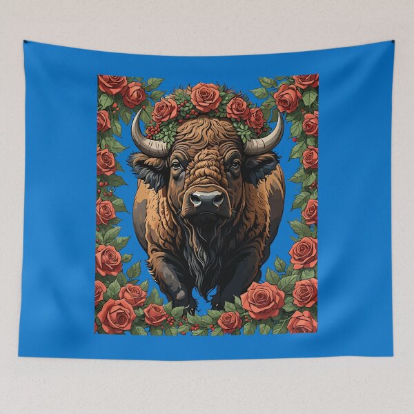 Item preview, Oklahoman Buffalo Surrounded By Oklahoma Roses designed and sold by taiche.