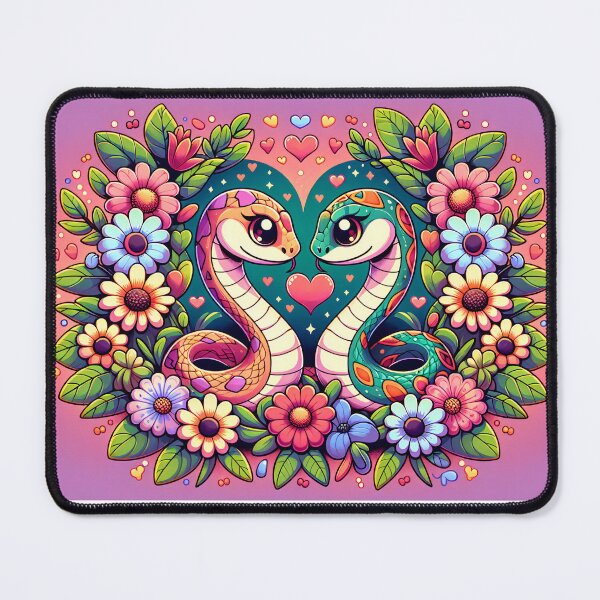 Item preview, Cute snakes surrounded by flowers, Cute Snake Design designed and sold by DammyK89.